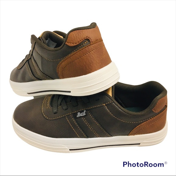 G.H. BASS & CO. Slip-On Laced Shoe Boy's Size 3 Kid's Medium Width Brown/Tan NEW - Picture 7 of 16